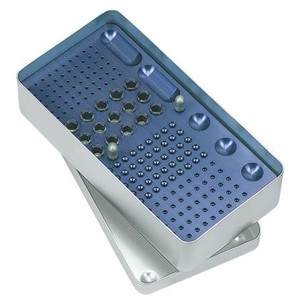 Alu stojalo za endo instrumente s pokrovom.204X105X54 mm