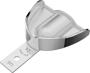 S.S. Impression Tray "PERMA-LOCK" solid upper N.6/XL