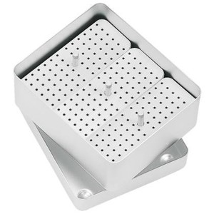 Alu stojalo za endo instrumente s pokrovom.125X105X54 mm