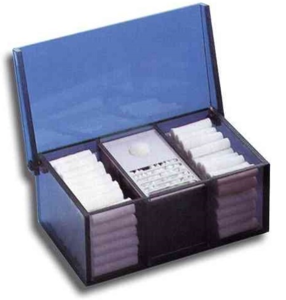 Dental rolls, pellets, cotton wool, 3-compartments, smoked