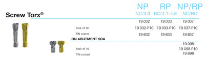 Screw Torx on abutment RP RC/4.1-4.8