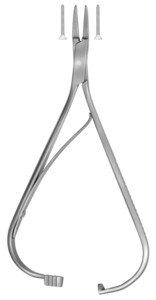Ligature instrument, Mathieu, 140 mm, with spring, very fine tips